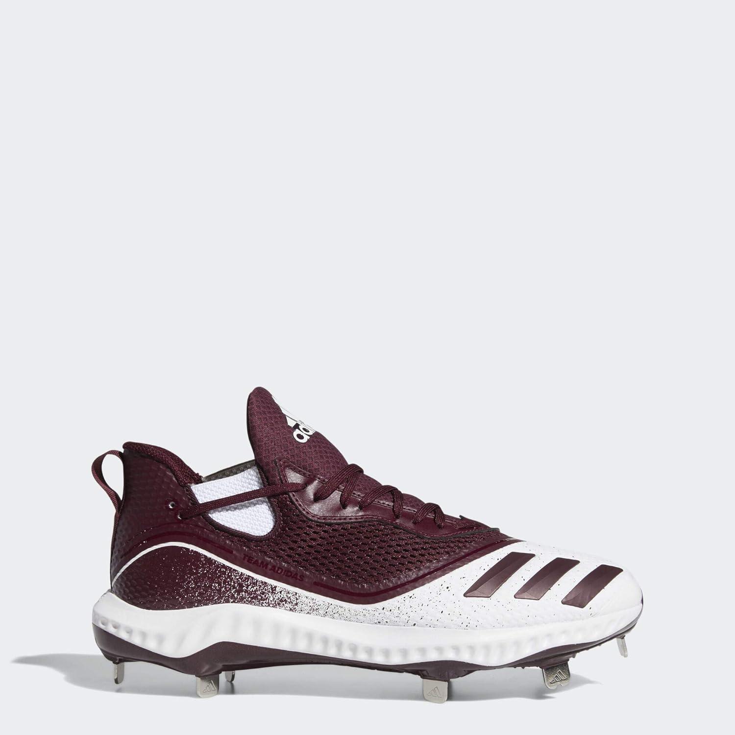 imageadidas Mens Icon V Bounce Cleats Baseball ShoeFtwr WhiteMaroonMaroon