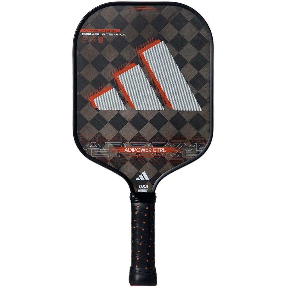 imageAdidas Adipower Pickleball Paddle 24k Aluminized Carbon3k Carbon SurfaceClassic Multilayer ConstructionHD Polypropylene Honeycomb CoreFeaturing SpinbladeUSAPA Approved2024 Adipower CTRL BlackRed
