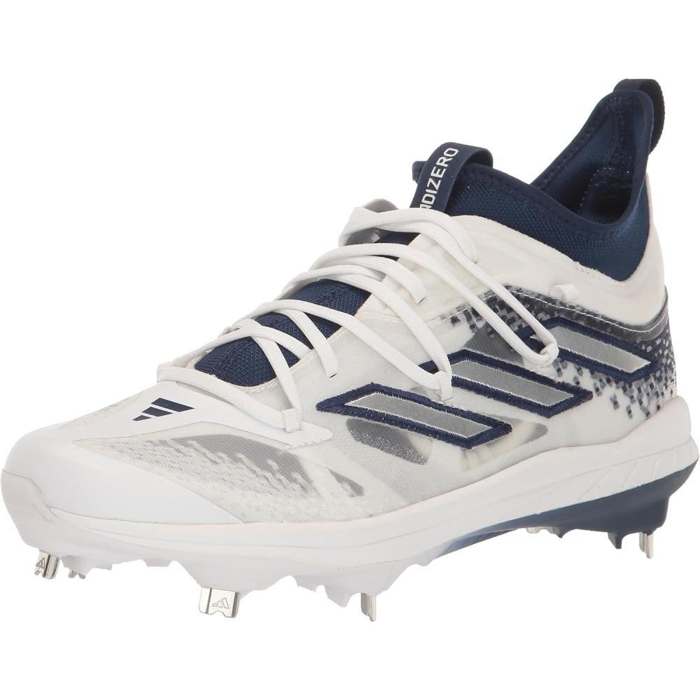 imageadidas Mens Adizero Afterburner 9 NwvTeam Navy BlueSilver MetallicWhite