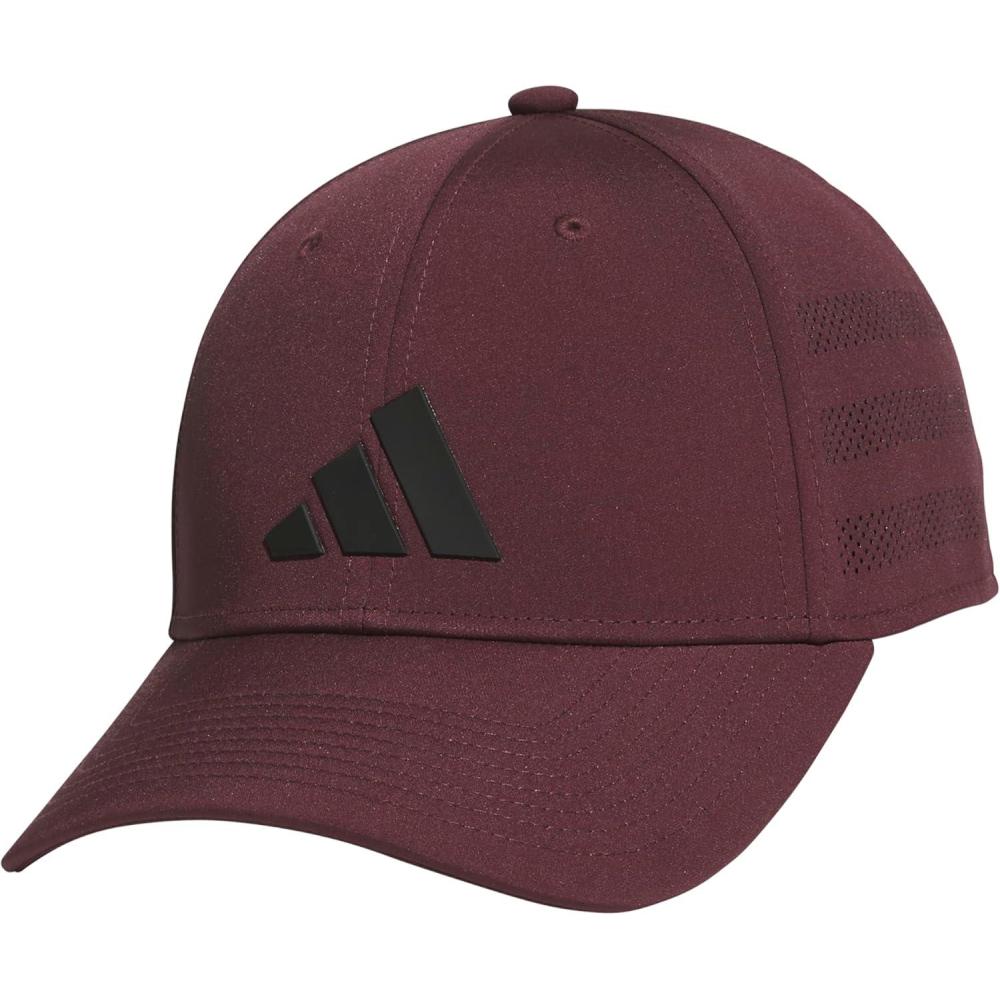 imageadidas Mens Gameday Stretch Fit Baseball CapAurora Ruby RedBlack