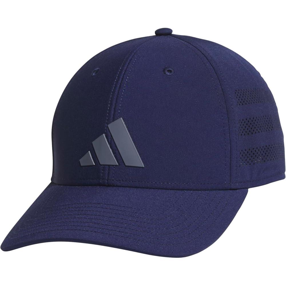 imageadidas Mens Gameday Stretch Fit Baseball CapDark BlueOnix Grey