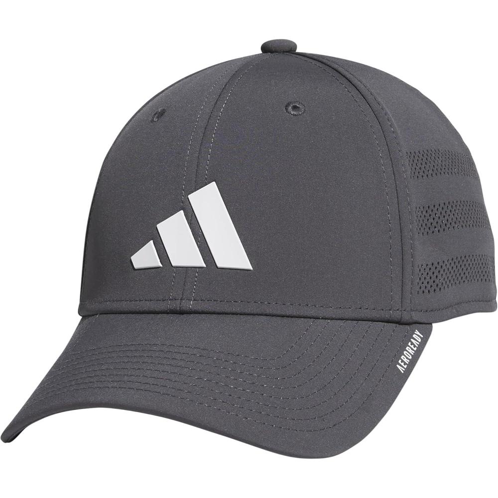 imageadidas Mens Gameday Stretch Fit Baseball CapGrey SixWhite