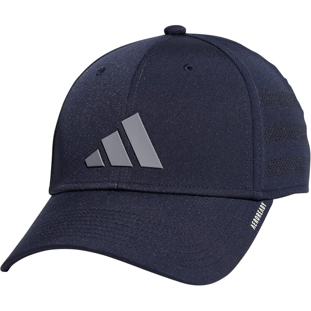 imageadidas Mens Gameday Stretch Fit Baseball CapLegend Ink BlueGrey