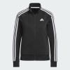 imageadidas Essentials WarmUp Tricot Slim 3Stripes Track Jacket Plus Size WomensBlack