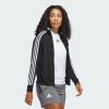 imageadidas Essentials WarmUp Tricot Slim 3Stripes Track Jacket Plus Size WomensBlack