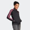 imageadidas Essentials WarmUp Tricot Slim 3Stripes Track Jacket Plus Size WomensBlackPulse Magenta