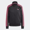 imageadidas Essentials WarmUp Tricot Slim 3Stripes Track Jacket Plus Size WomensBlackPulse Magenta