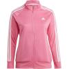 imageadidas Essentials WarmUp Tricot Slim 3Stripes Track Jacket Plus Size WomensPulse MagentaWhite