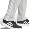 imageadidas Mens Essentials 3Stripes Fleece Open Hem PantsMedium Grey Heather