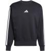 imageadidas Mens Essentials 3Stripes Fleece SweatshirtBlackWhite