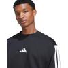 imageadidas Mens Essentials 3Stripes Fleece SweatshirtBlackWhiteBlack