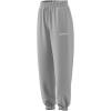 imageadidas Womens Essentials Linear French Terry Cuffed PantsLight Grey HeatherWhite