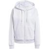 imageadidas Womens Essentials 3Stripes Fleece FullZip HoodieLight Grey HeatherWhite
