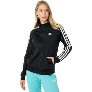 imageadidas Essentials WarmUp Tricot Slim 3Stripes Track Jacket Plus Size WomensBlack