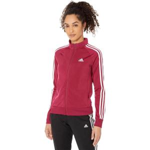 imageadidas Essentials WarmUp Tricot Slim 3Stripes Track Jacket Plus Size WomensLegacy BurgundyWhite