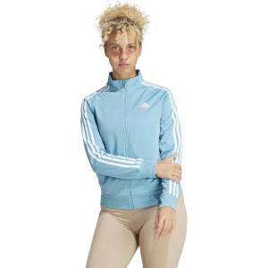 imageadidas Essentials WarmUp Tricot Slim 3Stripes Track Jacket Plus Size WomensPreloved BlueWhite