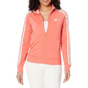 imageadidas Essentials WarmUp Tricot Slim 3Stripes Track Jacket Plus Size WomensSemi TurboWhite