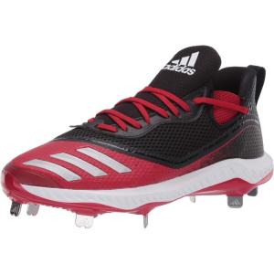 imageadidas Mens Icon V Bounce Cleats Baseball ShoeCore BlackSilver MetPower Red