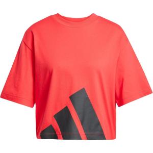 imageadidas Womens Essentials Big Logo Boyfriend TShirtPure RubyBlack