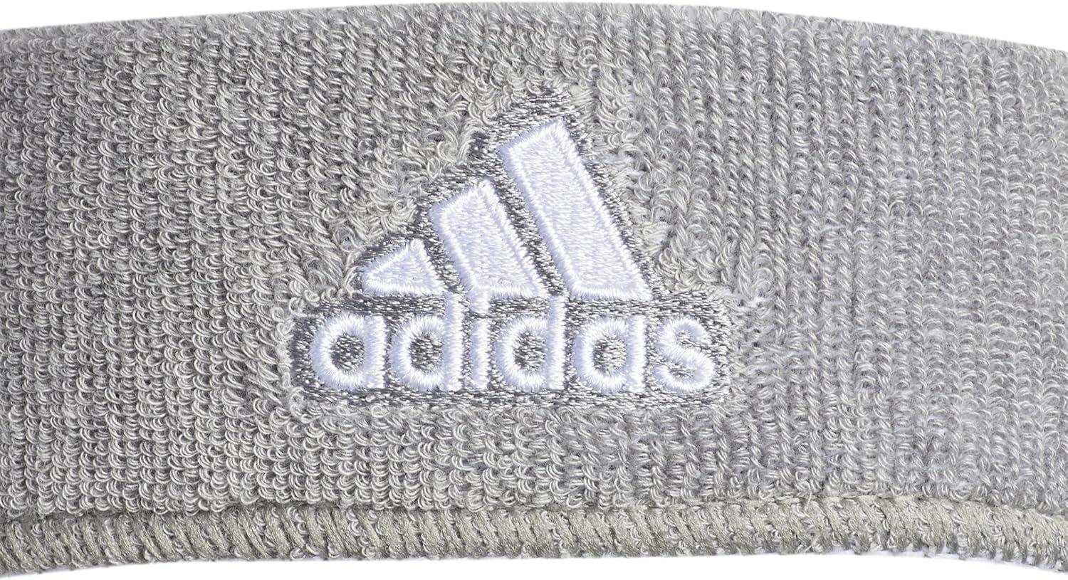 imageAdidas UnisexAdult Interval Reversible Elastic Sweat Headband for Men and Women DiscontinuedHeather Light GreyWhite