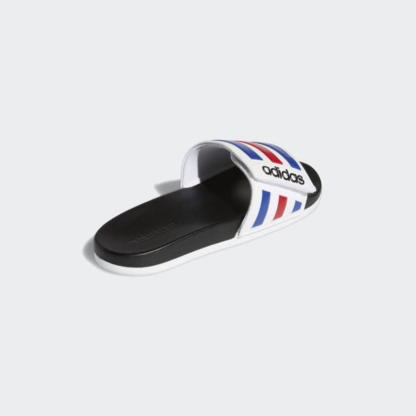 imageadidas Mens Adilette Comfort Adjustable Slides SandalWhiteTeam Royal BlueScarlet