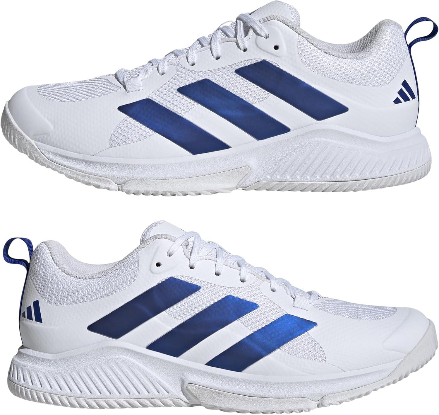 imageadidas Mens Court Team Bounce 20 Indoor ShoeFtwr White Team Royal Blue Ftwr White