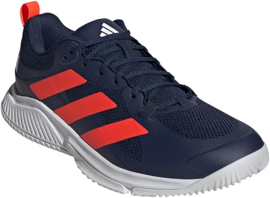 imageadidas Mens Court Team Bounce 20 Indoor ShoeTeam Navy Blue 2 Solar Red Ftwr White