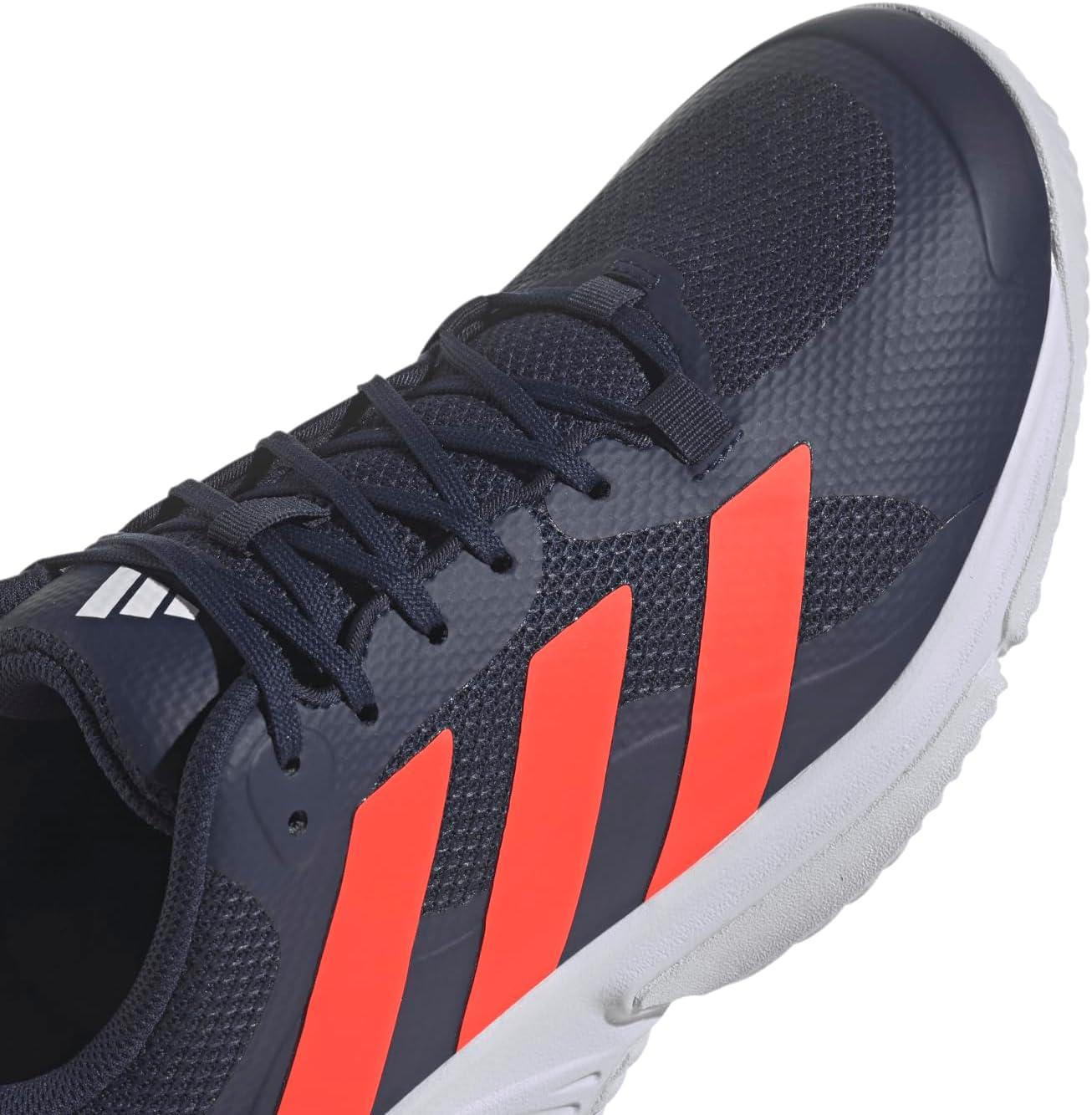 imageadidas Mens Court Team Bounce 20 Indoor ShoeTeam Navy Blue 2 Solar Red Ftwr White