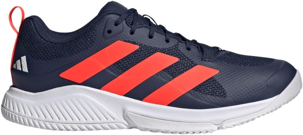 imageadidas Mens Court Team Bounce 20 Indoor ShoeTeam Navy Blue 2 Solar Red Ftwr White