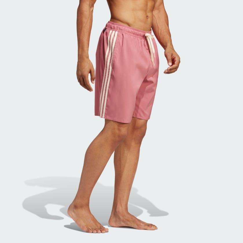 imageadidas Mens Standard 3Stripes Classics Length Swim ShortsPink Strata  Sand Strata