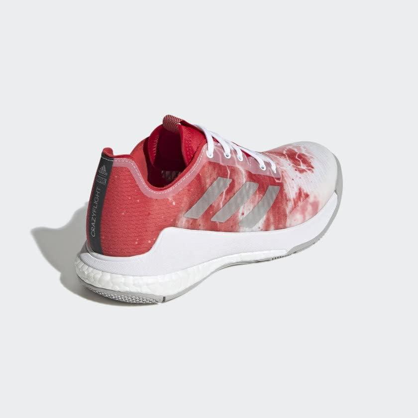 imageadidas Womens Crazyflight Volleyball ShoesCloud White Silver Metallic Vivid Re