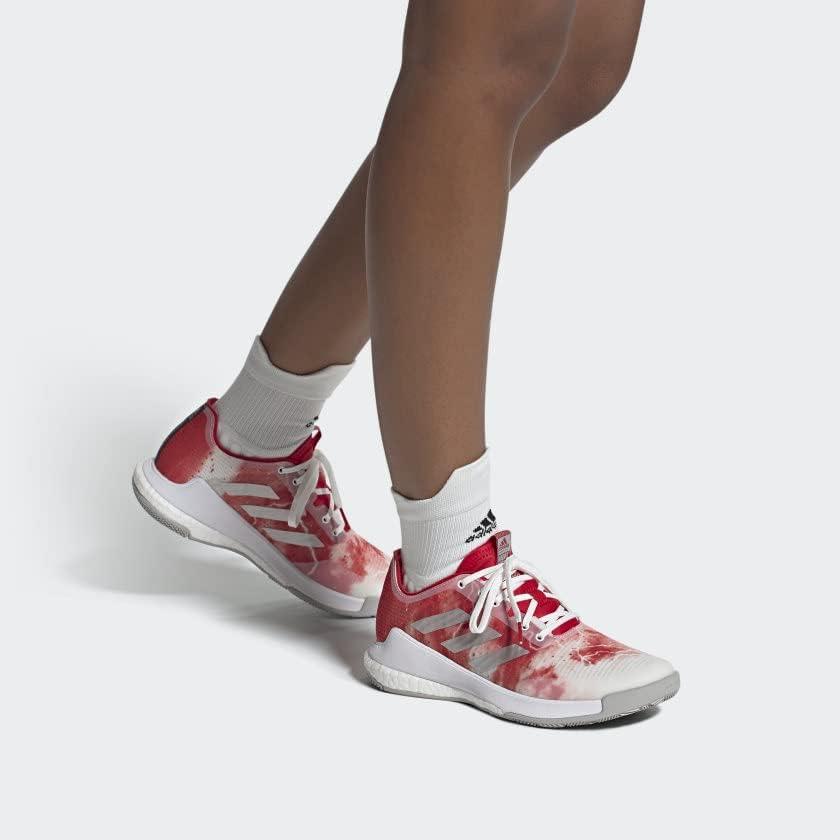 imageadidas Womens Crazyflight Volleyball ShoesCloud White Silver Metallic Vivid Re