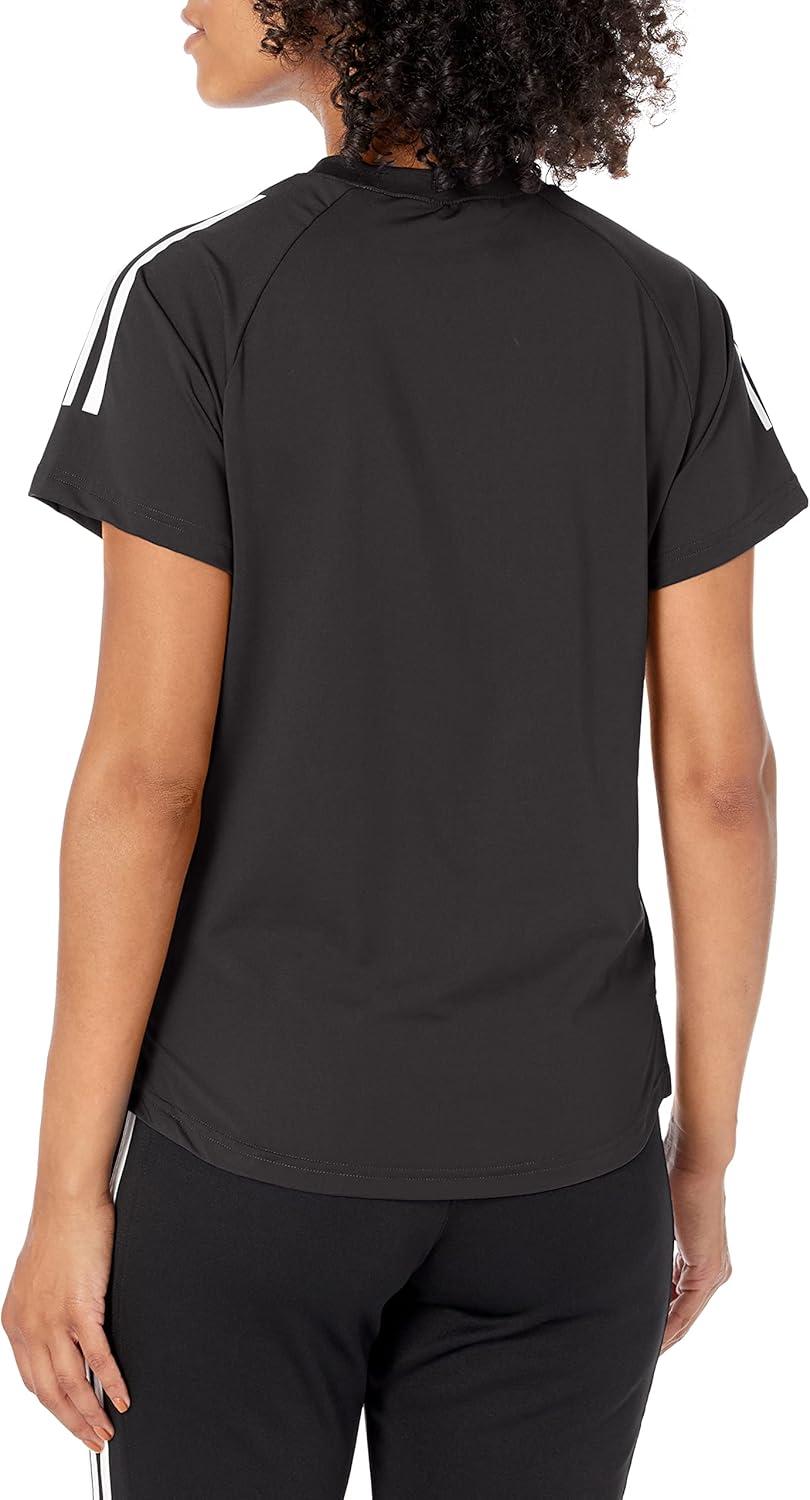 imageadidas Womens Hi Low Jersey Short SleeveBlackWhite
