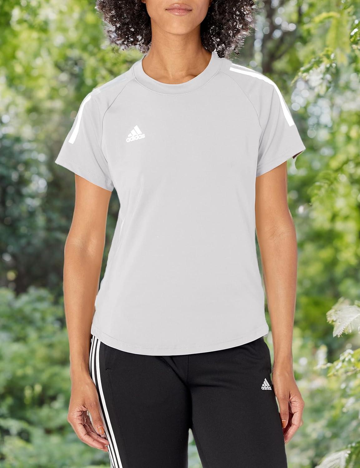 imageadidas Womens Hi Low Jersey Short SleeveTeam Light Grey