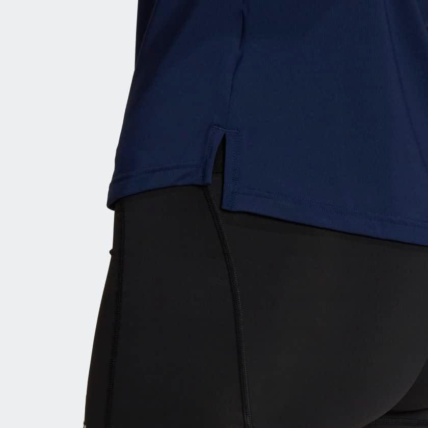 imageadidas Womens Hi Low Jersey Short SleeveTeam Navy BlueWhite