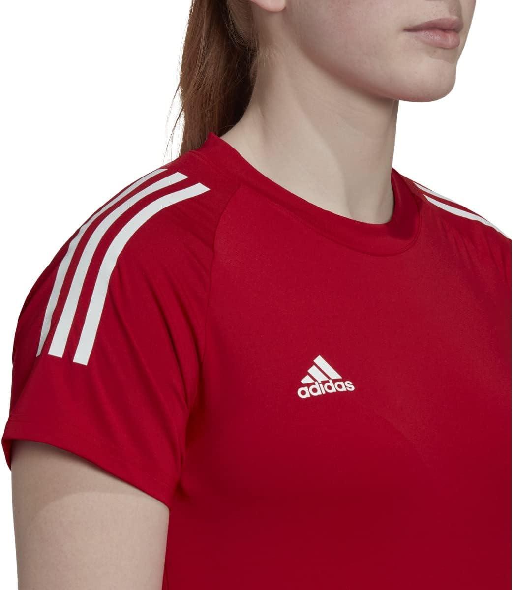 imageadidas Womens Hi Low Jersey Short SleeveTeam Power RedWhite