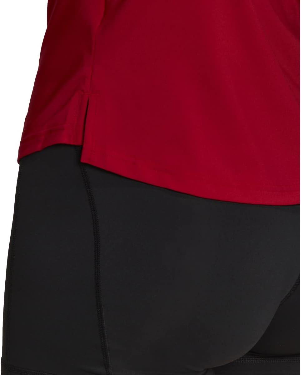imageadidas Womens Hi Low Jersey Short SleeveTeam Power RedWhite