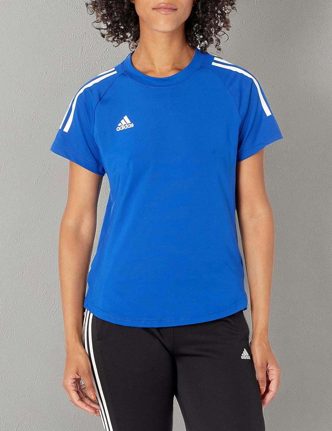 imageadidas Womens Hi Low Jersey Short SleeveTeam Royal BlueWhite