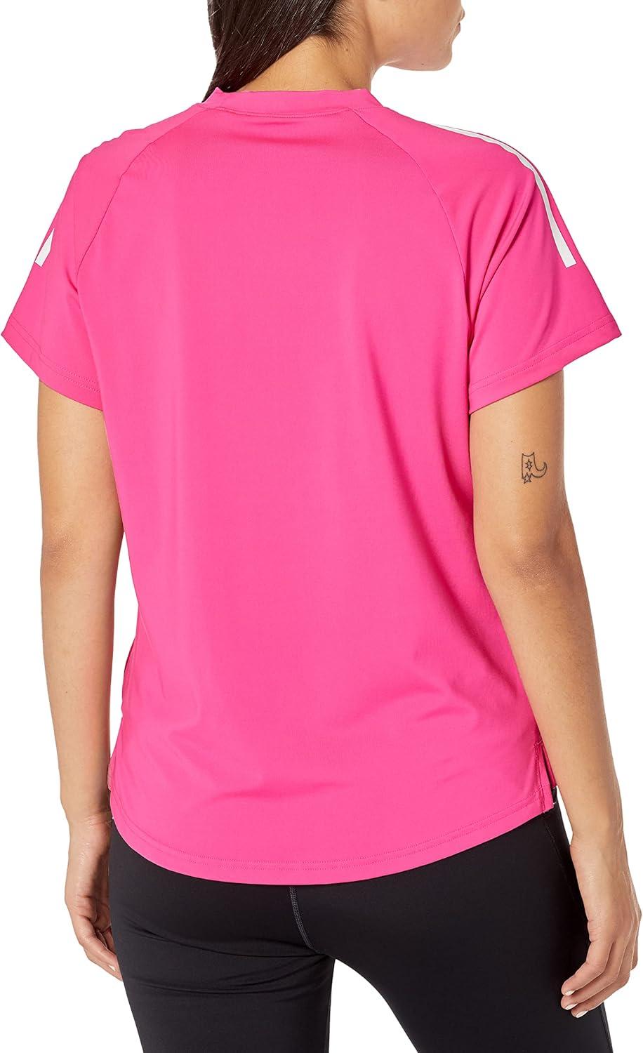 imageadidas Womens Hi Low Jersey Short SleeveTeam Shock PinkWhite