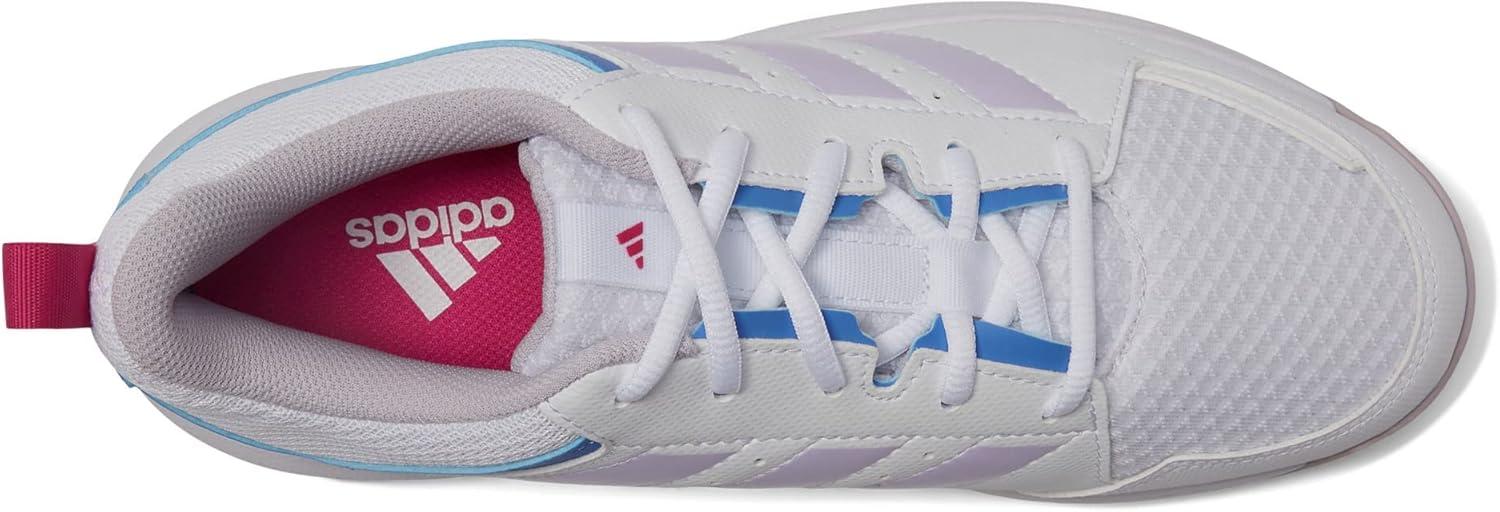 imageadidas Womens Ligra 7 Indoor Court ShoeWhiteSilver DawnBlue Fusion