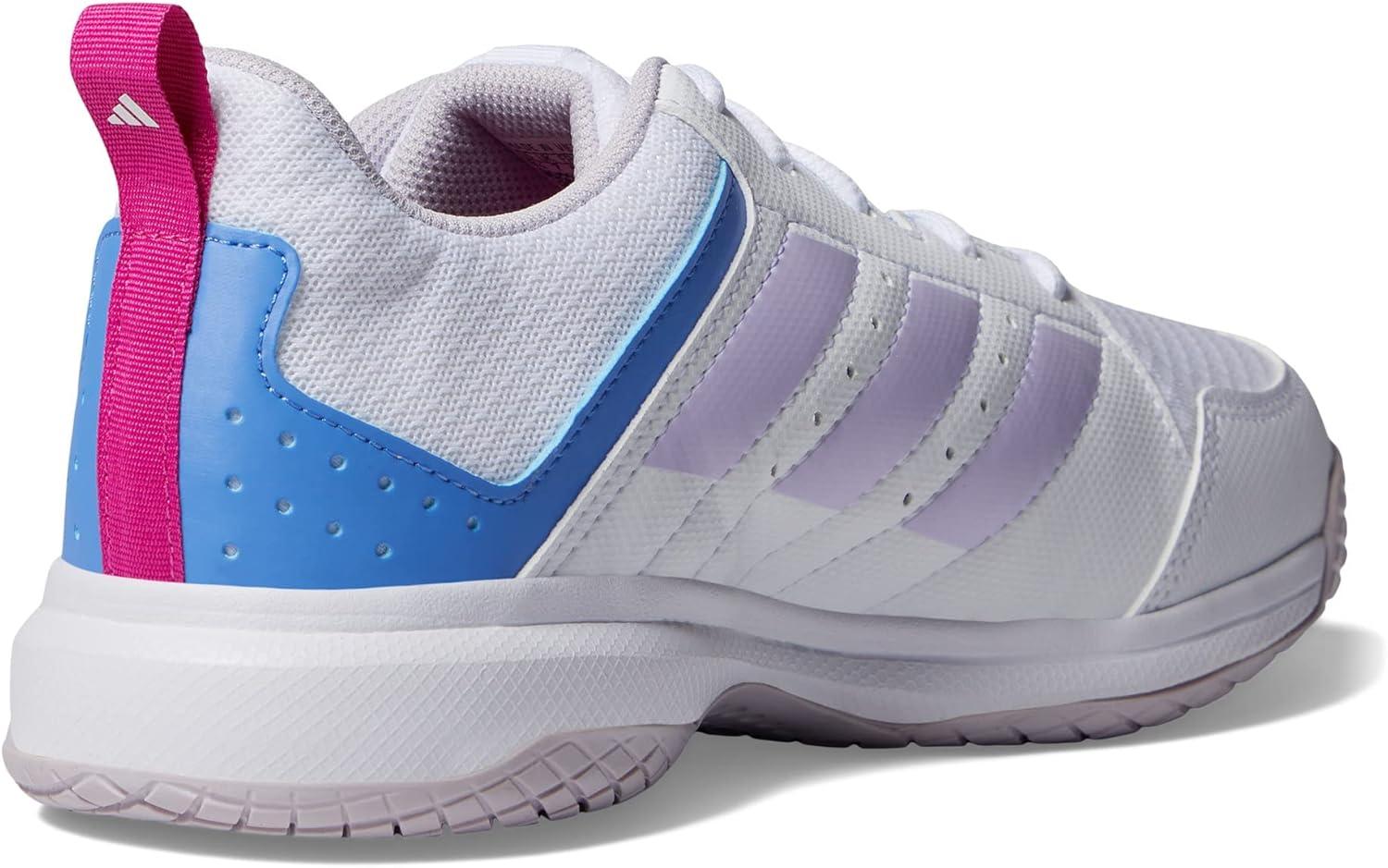 imageadidas Womens Ligra 7 Indoor Court ShoeWhiteSilver DawnBlue Fusion