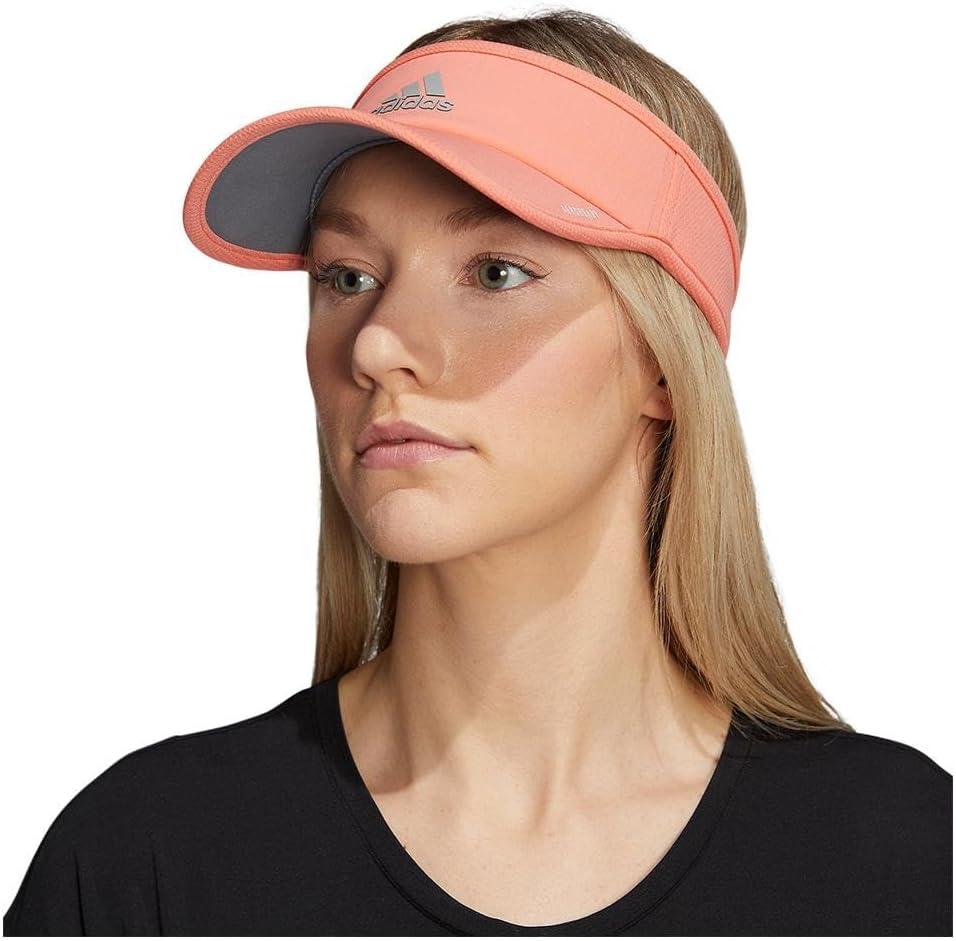 imageadidas Womens Superlite Sport Performance Visor for sun protection and outdoor activitySemi Coral Fusion PinkSilver Metallic