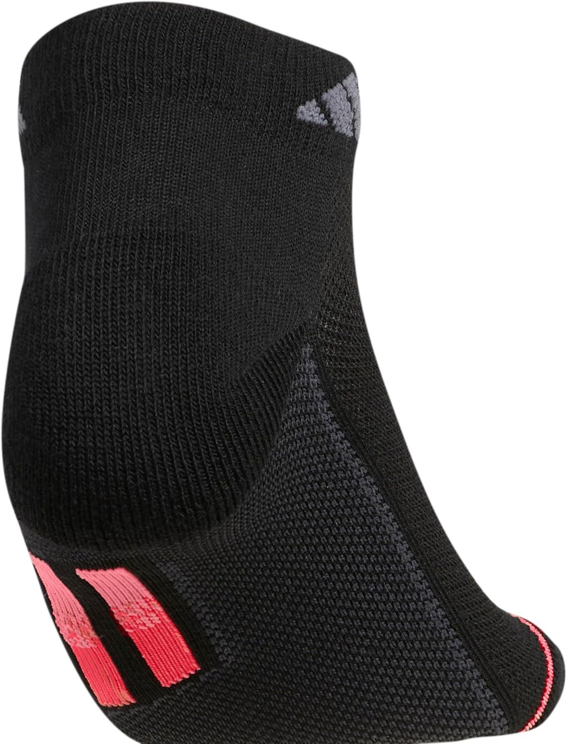 imageadidas Womens Superlite Stripe 30 Low Cut Socks 3Pair Athletic Fit with Arch CompressionBlackSemi Turbo PinkSemi Mint Rush Green