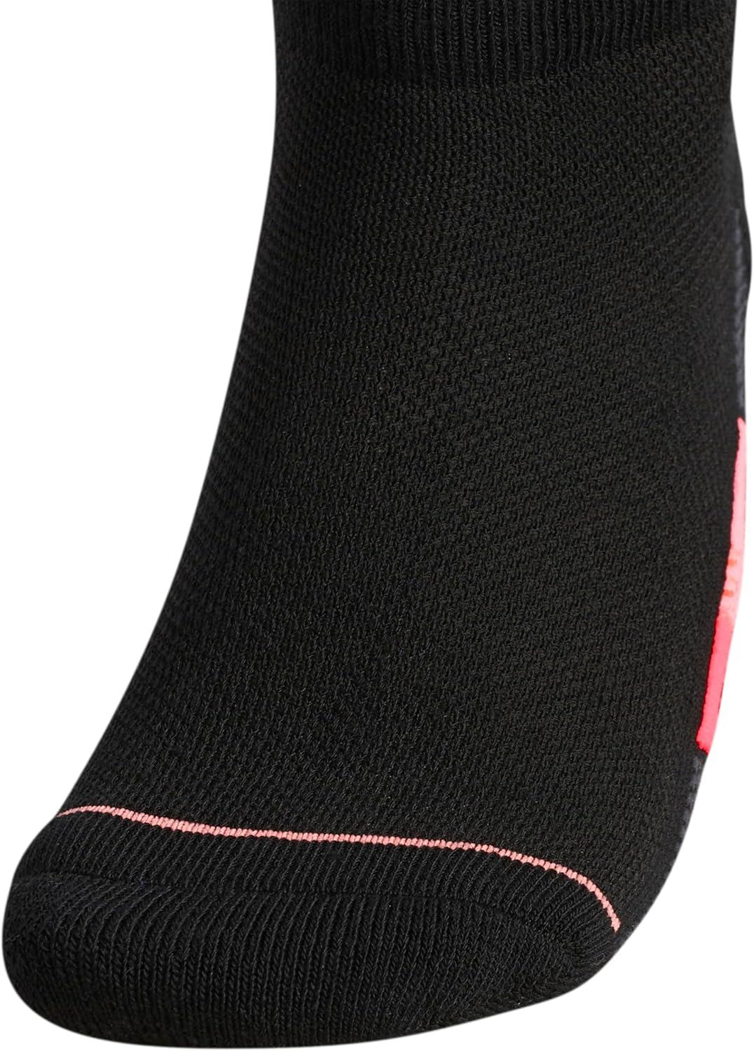 imageadidas Womens Superlite Stripe 30 Low Cut Socks 3Pair Athletic Fit with Arch CompressionBlackSemi Turbo PinkSemi Mint Rush Green