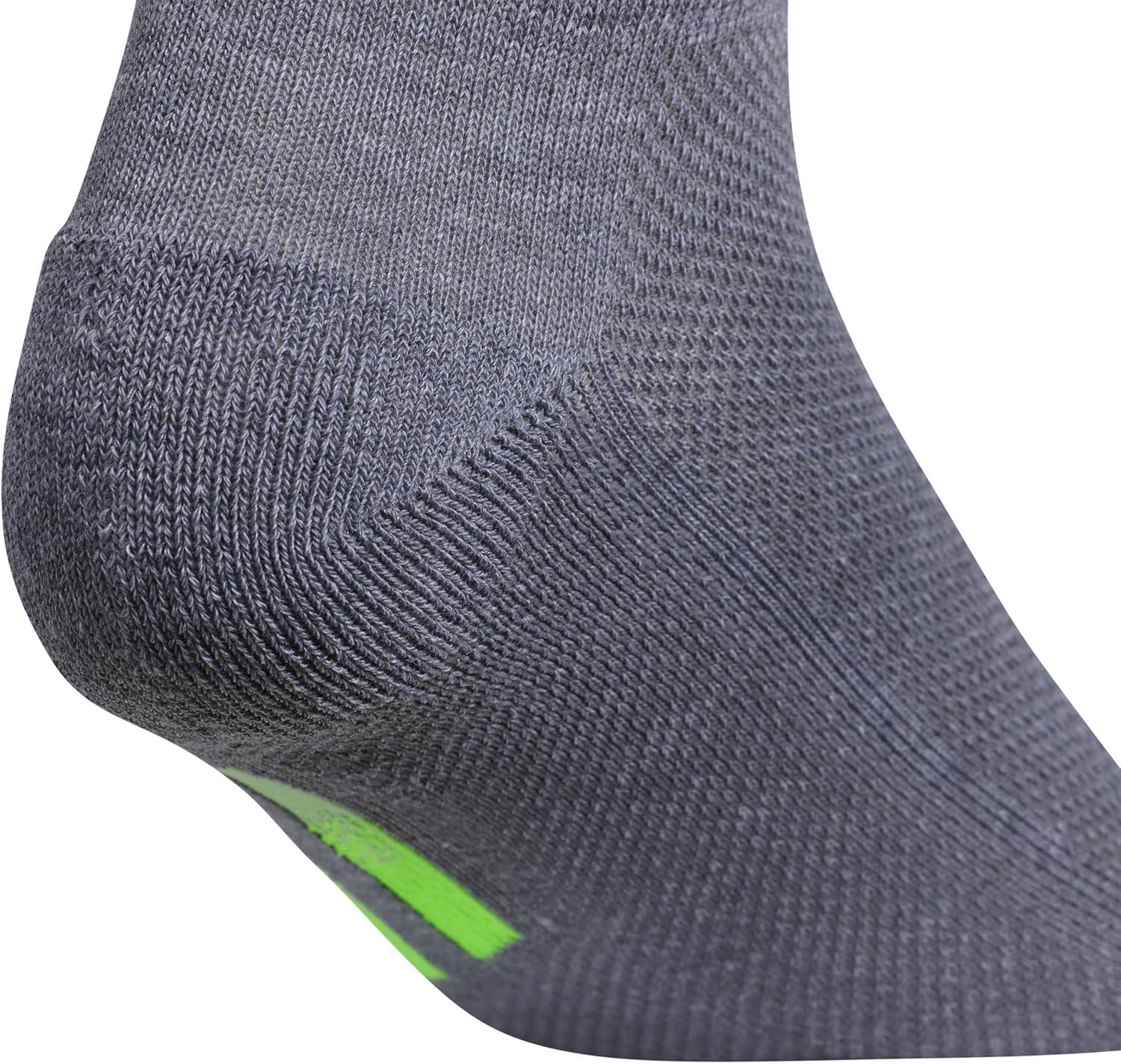 imageadidas Womens Superlite Stripe 30 Low Cut Socks 3Pair Athletic Fit with Arch CompressionHeather GreyGreen SparkOrange Tint