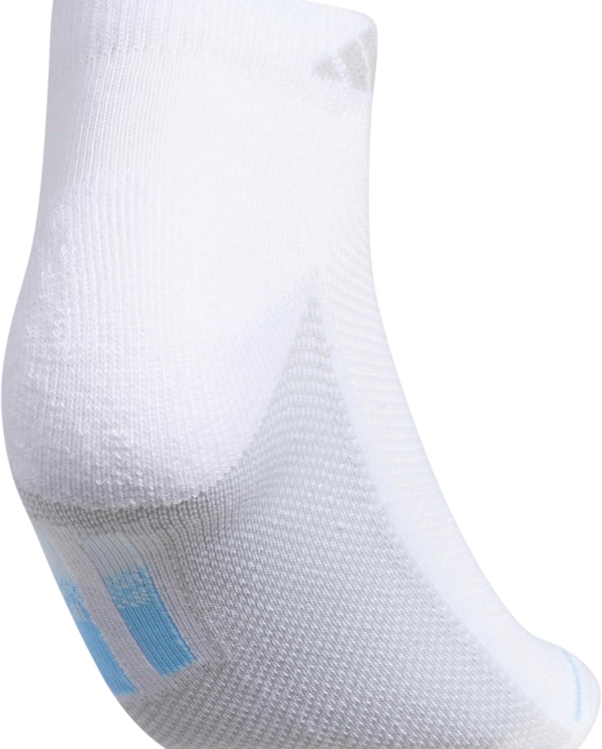 imageadidas Womens Superlite Stripe 30 Low Cut Socks 3Pair Athletic Fit with Arch CompressionWhiteClear BlueMagic Lilac Purple