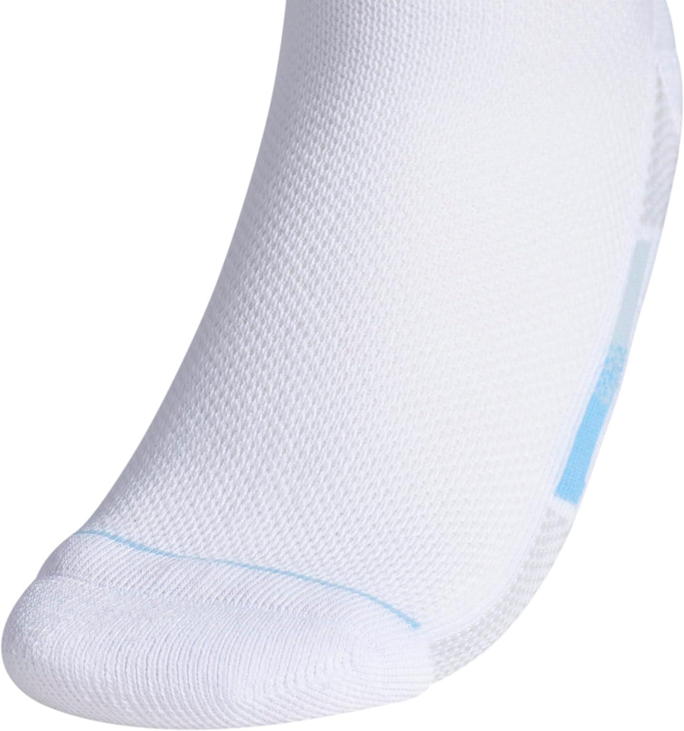 imageadidas Womens Superlite Stripe 30 Low Cut Socks 3Pair Athletic Fit with Arch CompressionWhiteClear BlueMagic Lilac Purple