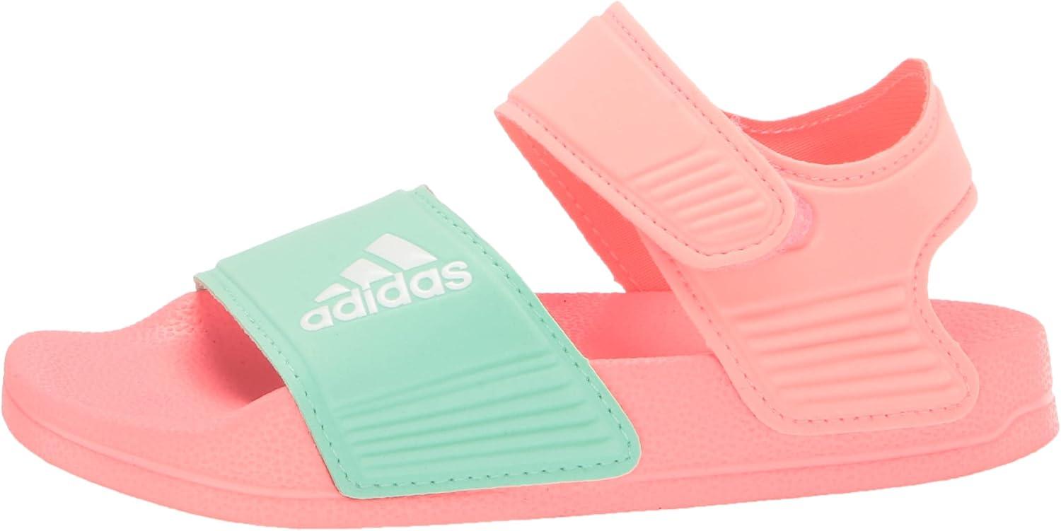 imageadidas unisexchild AdiletteSlide SandalAcid RedWhitePulse Mint