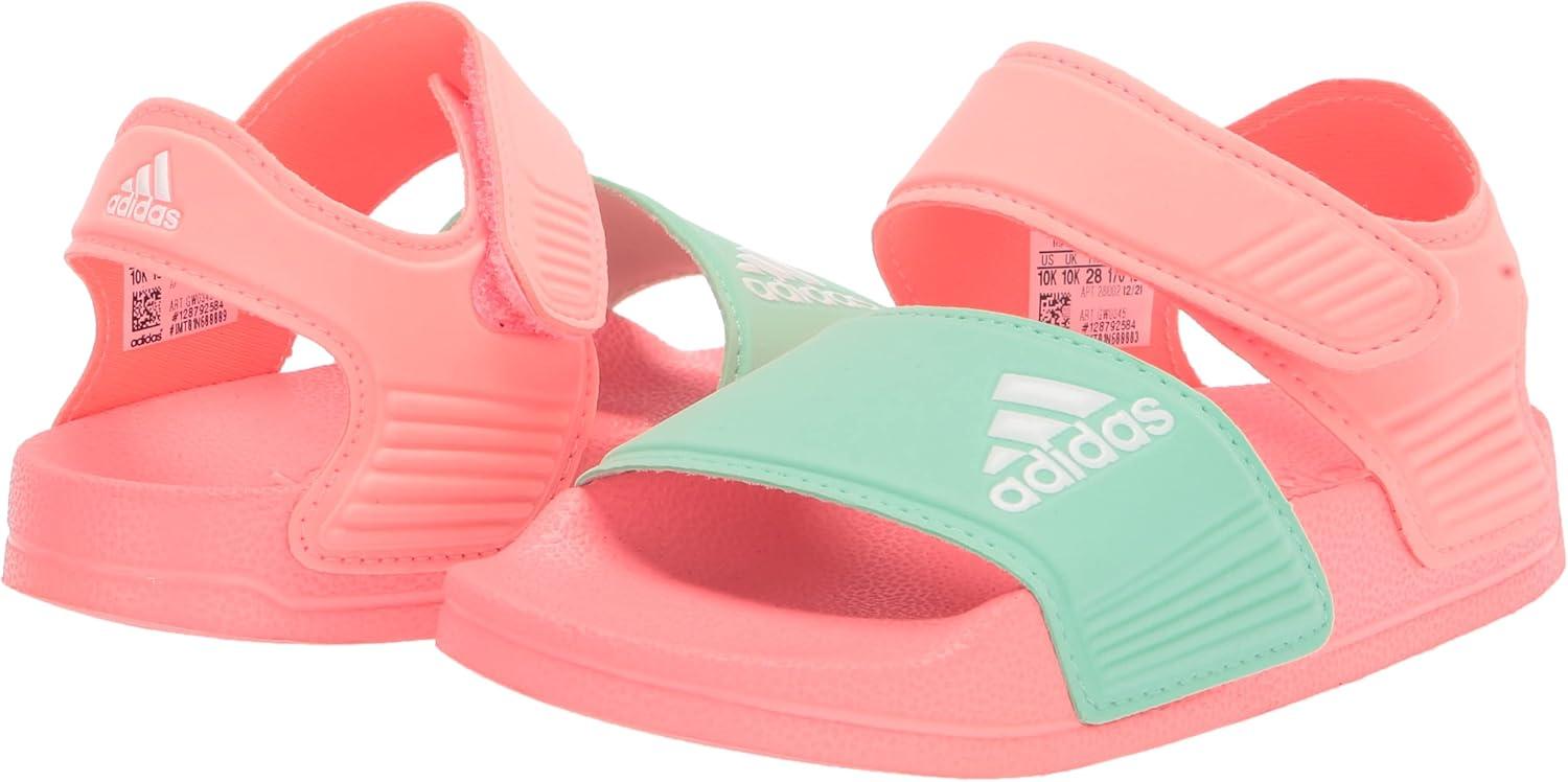 imageadidas unisexchild AdiletteSlide SandalAcid RedWhitePulse Mint