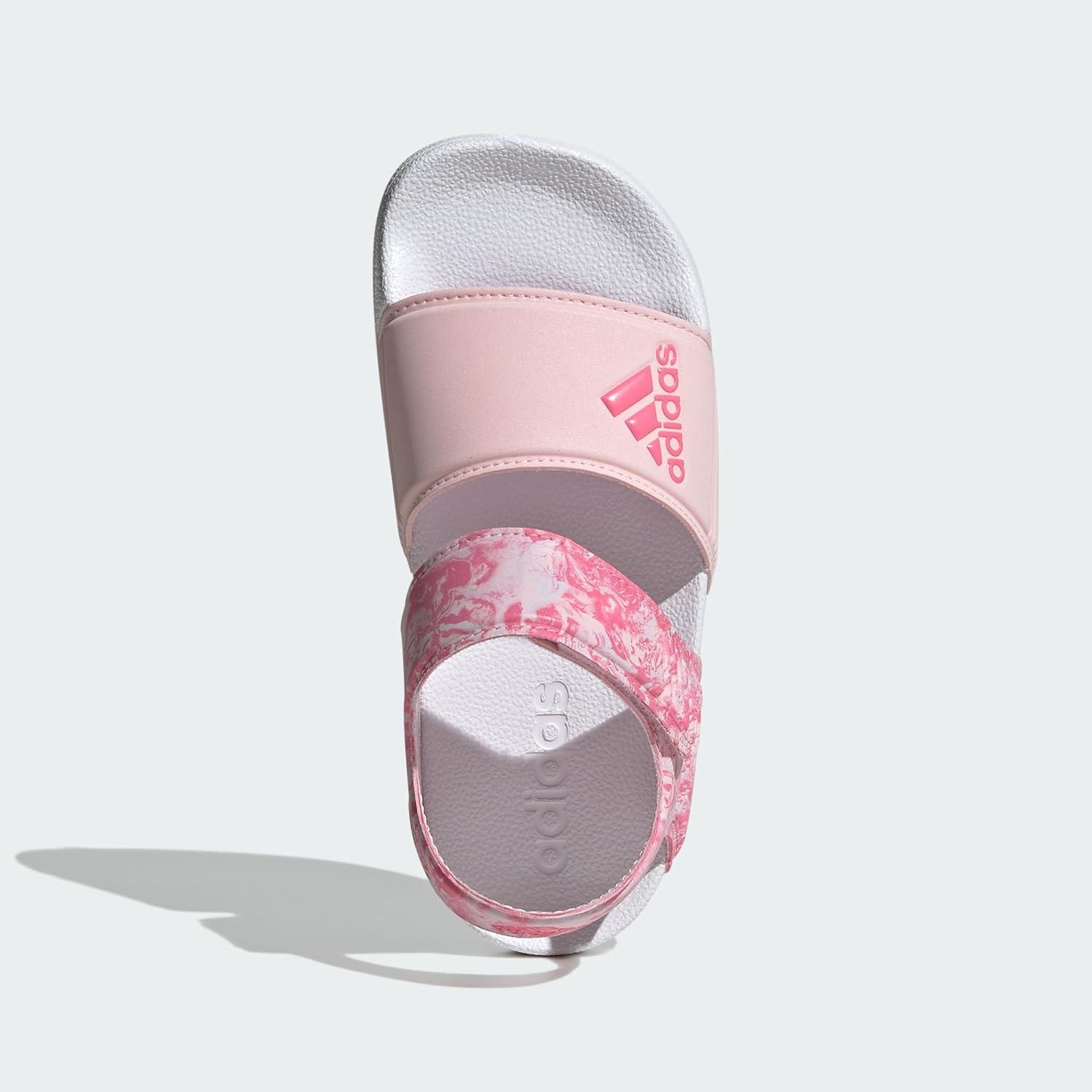 imageadidas unisexchild AdiletteSlide SandalClear PinkPink FusionWhite